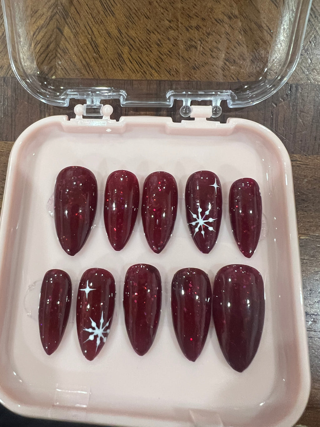 Deep Ruby Snowflake Set